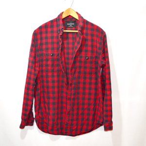 Women's loose fit Plaid Button up shirt